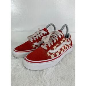 Vans Old Skool Primary Check Red White Women’s Sneakers Size 6